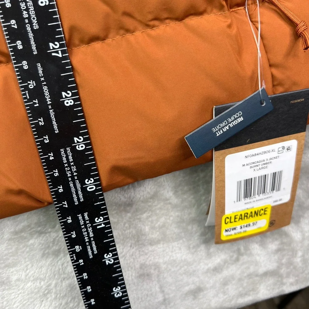 The North Face Aconcagua 3 Jacket Mens XL Burnt Umber Puffer Down Insulated‎
